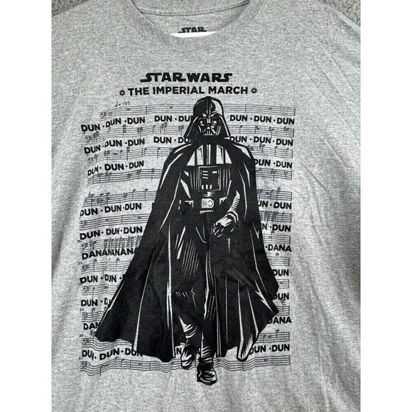 Star Wars Shirt 2XL Gray Black Darth Vader The Imperial March Top Tee - Picture 2 of 7